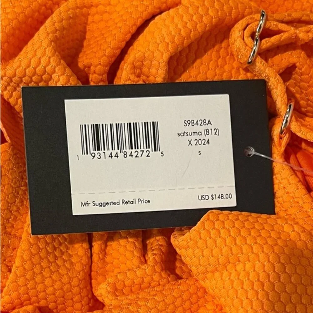 NWT Kate Spade One Piece Swimsuit Satsuma Orange S9B428A‎ Size S